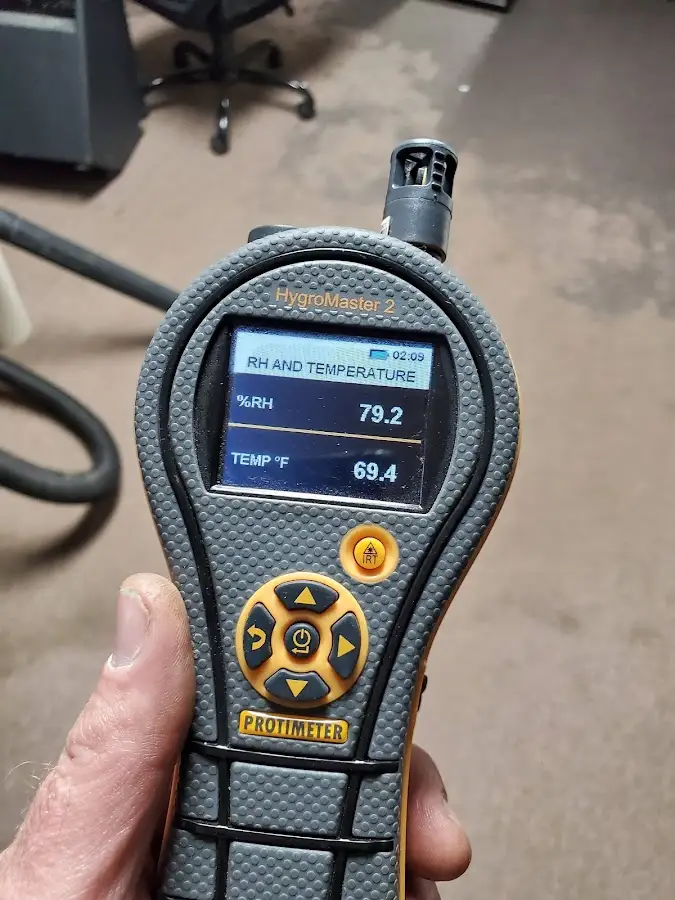 Moisture meter humidity assessment for Fire & Smoke Damage Restoration in Ipswich